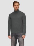 Pulover barbati din bumbac cu guler inalt, Gri inchis, M, 2XL, L, XL
