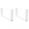 VidaXL Picioare pentru măsuță de cafea &icirc;n formă de V, 2 buc., alb, 70x(30-31,3) cm, oțel