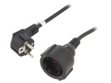 Prelungitor alimentare negru 3m 10A 3x1,5mm2