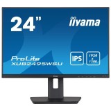 Monitor IPS LED Iiyama 24.1 XUB2495WSU-B5, 1920 x 1200, VGA, HDMI, DisplayPort, Boxe, Pivot Negru