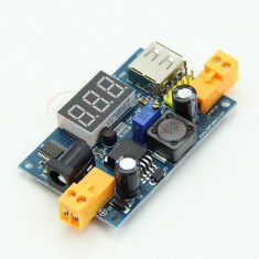 Sursa DC-DC Step Down LM2596 Intrare 3 - 40 V iesire 1.5V - 38V afisaj LED USB foto