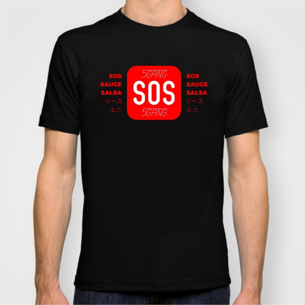 Tricou 5gang sauce SOS Selly Pain Dia Gami Exploit, L, M, S, XL, XXL, Alb,  Negru | Okazii.ro