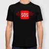 Tricou 5Gang SOS Selly Pain Dia Gami Exploit Unisex, Bumbac 100%, Negru/Alb, Marimi S-XXL