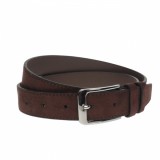 Curea barbati, casual-eleganta, din piele ecologica, latime 3.5 cm, maro inchis - NB012