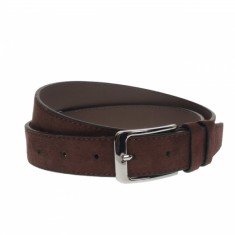 Curea barbati, casual-eleganta, din piele ecologica, latime 3.5 cm, maro inchis - NB012