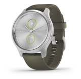 Ceas activity outdoor tracker Garmin Vivomove 3 Style, Bluetooth, GPS (Argintiu/Verde)