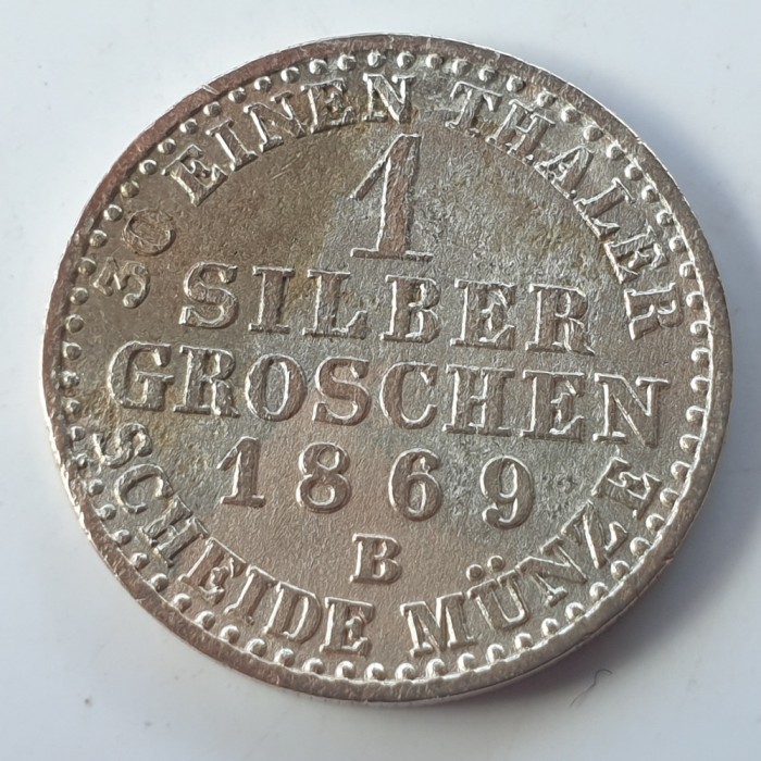 Germania Prusia 1 groschen 1869 B / Hanover William l