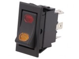 &Icirc;ntrerupător Basculant ON-ON 20A 12V Negru cu LED