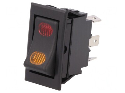 &amp;Icirc;ntrerupător Basculant ON-ON 20A 12V Negru cu LED foto