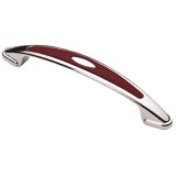 Cumpara ieftin Maner pentru mobila, din metal cu plastic, OZS-2077, lungime 120 mm, distanta gauri 96 mm, cires