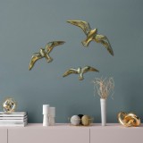 Cumpara ieftin Accesoriu decorativ de perete Flying Seagulls Auriu 30x11x2 cm