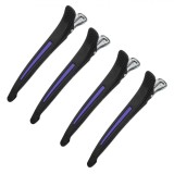Clame Păr Coafor, Model Profesionale, Set 4 Buc, Culoare Negru și Mov, Material Plastic, Lungime 11cm, Oem