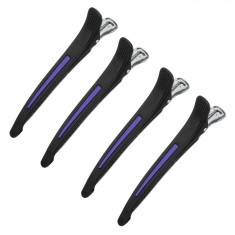 Clame Păr Coafor, Model Profesionale, Set 4 Buc, Culoare Negru și Mov, Material Plastic, Lungime 11cm