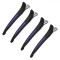 Clame Păr Coafor, Model Profesionale, Set 4 Buc, Culoare Negru și Mov, Material Plastic, Lungime 11cm