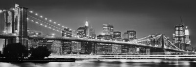 Fototapet XXL2-320 Brooklyn Bridge alb negru foto