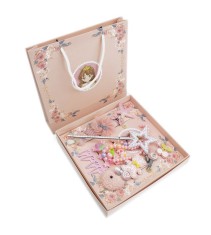 Set bijuterii Lovely Leave pentru copii compus din 27 piese, roz