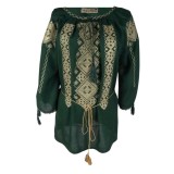 Bluza tip ie dama B23, verde/auriu marimea S