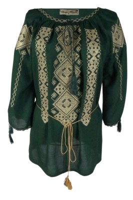 Bluza tip ie dama B23, verde/auriu marimea S foto