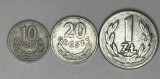 POLONIA Lot / 3buc - 10 + 20 GROSZY + 1 Zlot 1966 [2]