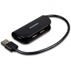 Hub USB AXAGON 4x USB2.0 20 cm Negru foto