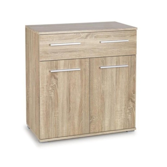 Comoda dormitor HM Lima KM1, Pal Melaminat, cu 2 usi, un sertar, cant ABS, stejar sonoma