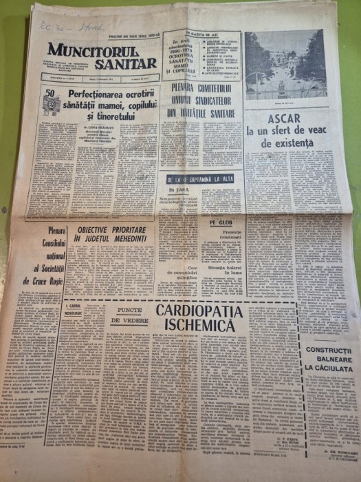 ziarul muncitorul sanitar 2 februarie 1971 - constructii balneare la caciulata