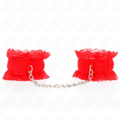 KINK - LACE ELASTIC WRIST RESTRAINTS RED foto