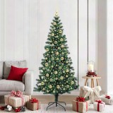 vidaXL Pom de Crăciun artificial pre-iluminat cu 300 LED Verde 210 cm 3396779