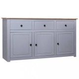 vidaXL Servantă, gri, 135 x 40 x 80 cm, lemn masiv pin, gama Panama