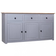 vidaXL Servantă, gri, 135 x 40 x 80 cm, lemn masiv pin, gama Panama