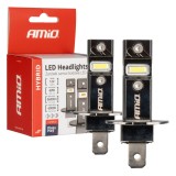 Becuri auto LED H3 AMiO HYBRID 6000K CANBUS 5600LM 12V