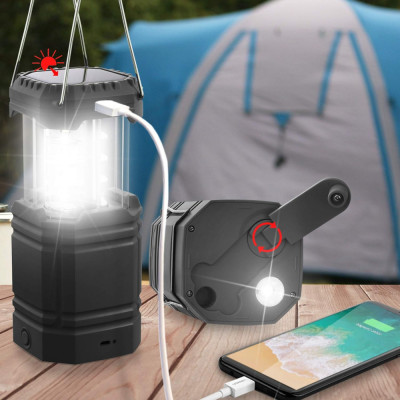 Lanternă de camping cu LED-uri, lanterne solare, lumină lungă p&amp;acirc;nă la 40 de ore, foto