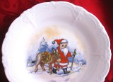 FARFURIE FRUCTIERA PORTELAN HUTSCHENREUTHER BAVARIA DECOR DE IARNA CU MOS CRACIUN 26 CM