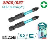 TOTAL - BITI PENTRU SURUBELNITA CU IMPACT PH2, 50MM, 2 BUC/SET