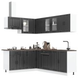 vidaXL Set dulap de bucătărie 11 piese &bdquo;Lucca&rdquo; lemn negru prelucrat 3314892