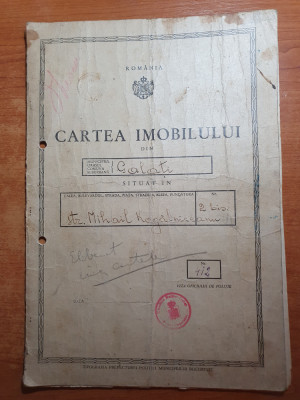 cartea imobilului din anul 1939 - galati - strada mihail kogalniceanu foto