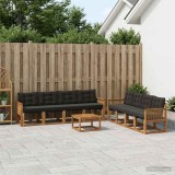 Cumpara ieftin Set de canapele de exterior 9 buc. 8-Locuri Natural si Negru