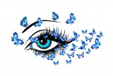 Sticker decorativ, Eye blue 80 cm, 150STK