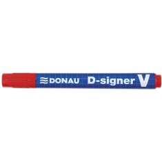 Set 10 Markere Permanente DONAU D-Singer U, Varf Tesit, Scriere 2-4 mm, Rosu, Marker Permanent, Accesorii Birou, Instrumente de Scris foto