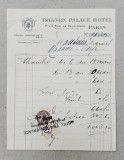 8.CHITANTA ELIBERATA FAMILIILOR DOCTORULUI CONSTANTIN DANIEL SI ANTON CARP , DE HOTELUL &#039; TRIANON PALACE &#039; DIN PARIS , 1932