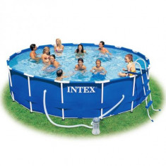 PISCINA BESTWAY METAL FRAME 457 X 107 cm cu chit filtrant si scara foto