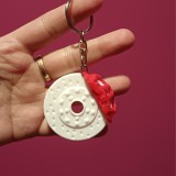 Breloc Disc de Frana Alb cu Etrier Rosu , Breloc Auto 3D pentru Chei