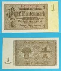 Germania (p#173) 1 Rentenmark 1937 UNC &amp;#039;Al Treilea Reich&amp;#039; serie: L 74178394 foto