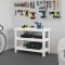 vidaXL Banc de lucru, alb, 110,5x50x80 cm, lemn masiv pin