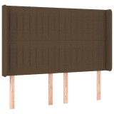 Cumpara ieftin Tablie de pat cu aripioare maro inchis 147x16x118/128 cm textil