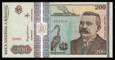 Romania, 200 lei 1992, UNC_serie D.0003-669253 foto