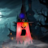Decor LED Halloween - fantoma - rosu - LED 10 culori - suspendabil - 2 x 2032 - 75 x 35 cm