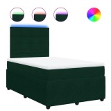 Cumpara ieftin Pat box spring cu saltea, verde inchis, 120x200 cm, catifea