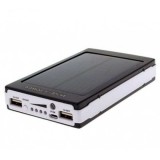 Baterie externa cu incarcare solara, 20000 mah, 2 x usb, lanterna led,