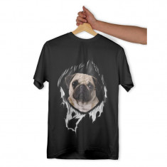 Tricou personalizat barbat &quot;PUG MOPS&quot;, Negru, Marime M